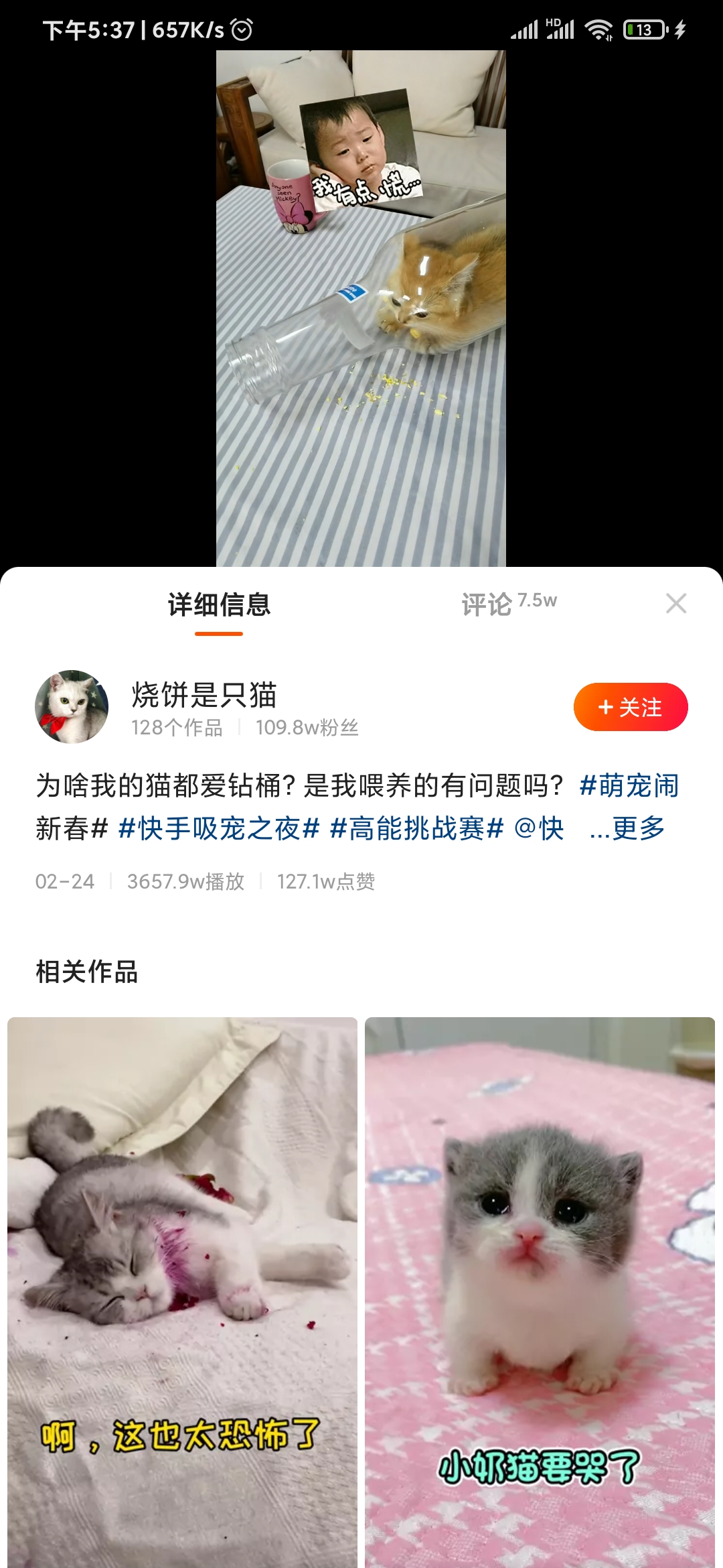 快手極速版作品播放量